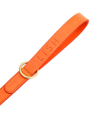 LISH Leather Lead Tangerine Orange