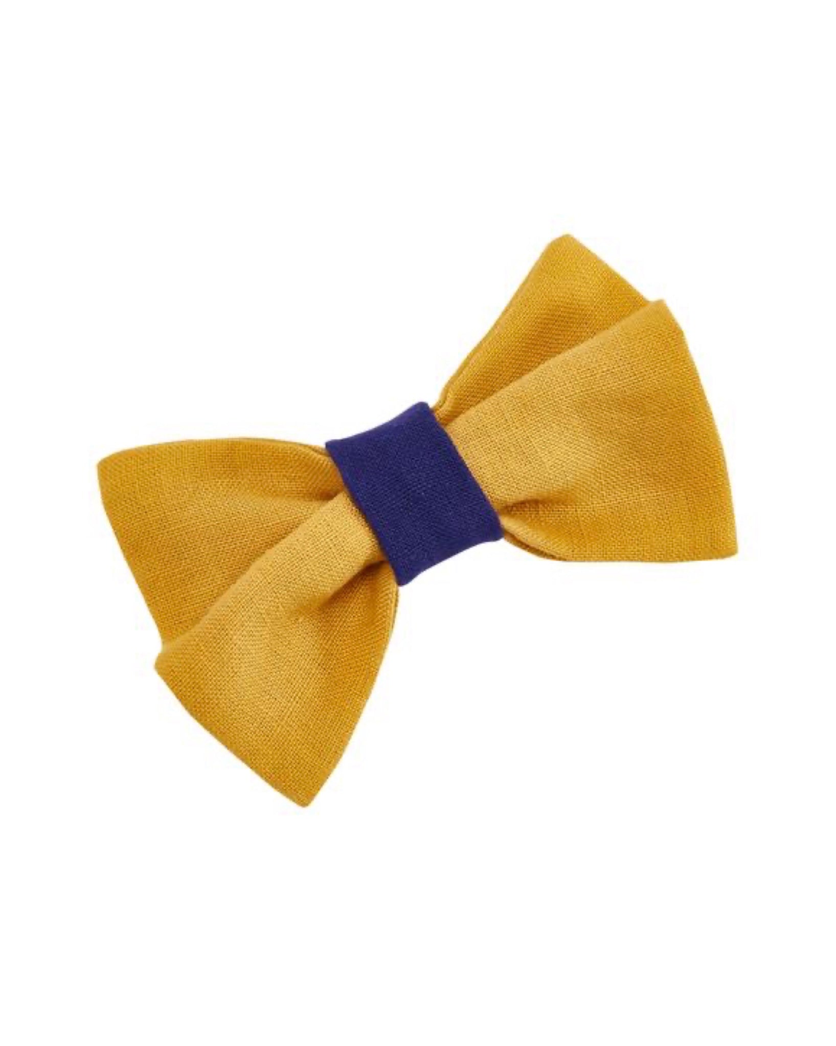 LISH Dibden Linen Bow Tie - Yellow and Violet